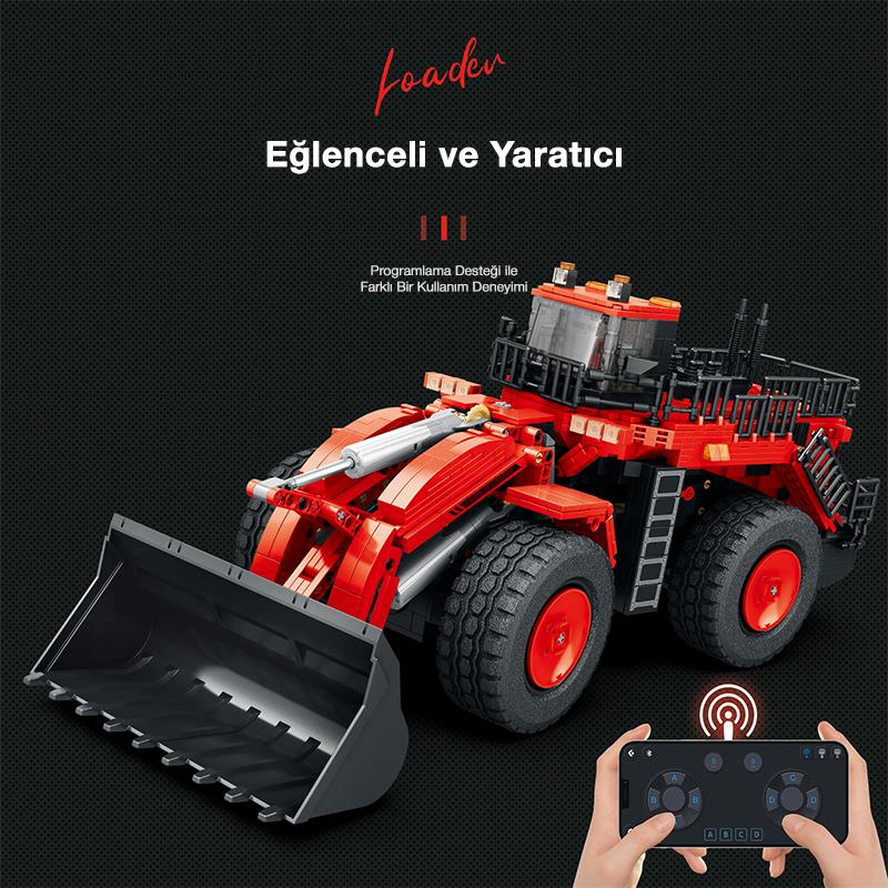 Reobrix Technic 22010 Dozer Kamyon Kumandalı&Motorlu Yaratıcı Yapı Blok Seti Building Blocks (Mechanical Loader)- 1876 Parça