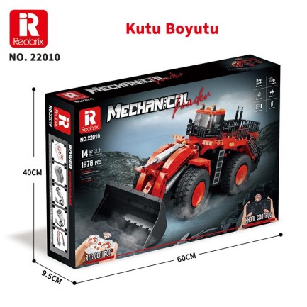 Reobrix Technic 22010 Dozer Kamyon Kumandalı&Motorlu Yaratıcı Yapı Blok Seti Building Blocks (Mechanical Loader)- 1876 Parça - Thumbnail