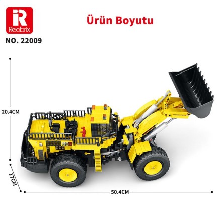 Reobrix 22009 Dozer Kamyon Kumanda&Motorlu Yaratıcı Yapı Blok Seti Building Block (Mechanical Loader)- 1876 Parça - Thumbnail