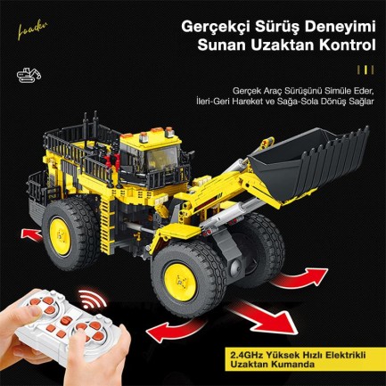 Reobrix 22009 Dozer Kamyon Kumanda&Motorlu Yaratıcı Yapı Blok Seti Building Block (Mechanical Loader)- 1876 Parça - Thumbnail