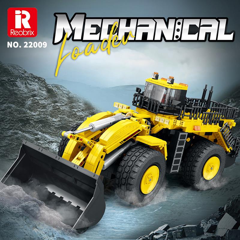 Reobrix 22009 Dozer Kamyon Kumanda&Motorlu Yaratıcı Yapı Blok Seti Building Block (Mechanical Loader)- 1876 Parça