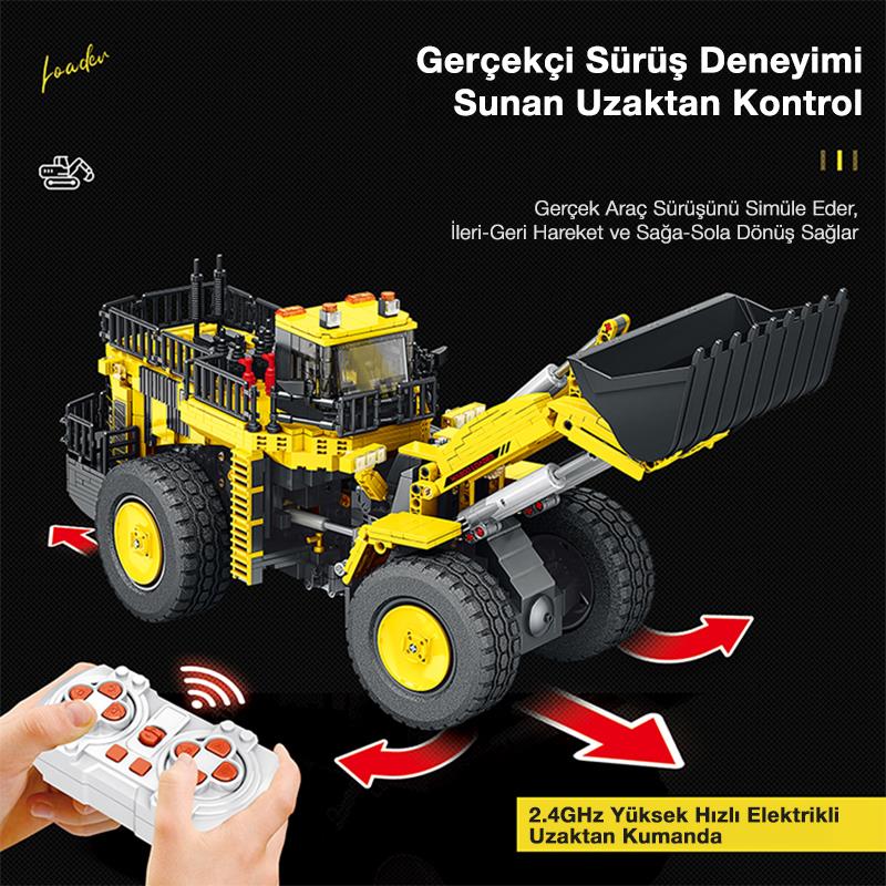 Reobrix 22009 Dozer Kamyon Kumanda&Motorlu Yaratıcı Yapı Blok Seti Building Block (Mechanical Loader)- 1876 Parça