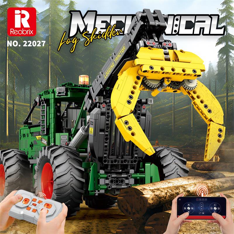 Reobrix Technic 22027 Kütük Taşıyıcı (Log Skidder) Kumanda|*|Motorlu Yaratıcı Yapı Blok Seti Building Blocks - 1741 Parça