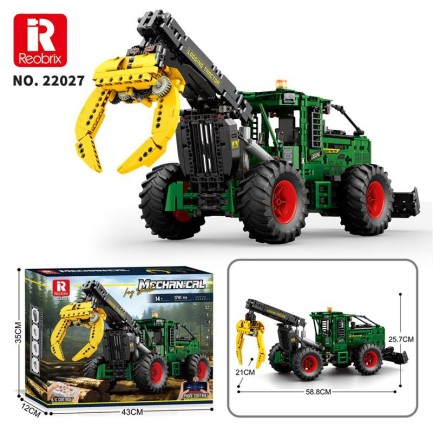 Reobrix Technic 22027 Kütük Taşıyıcı (Log Skidder) Kumanda|*|Motorlu Yaratıcı Yapı Blok Seti Building Blocks - 1741 Parça - Thumbnail
