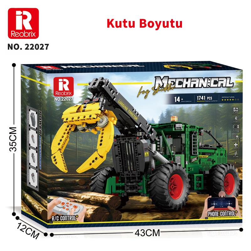 Reobrix Technic 22027 Kütük Taşıyıcı (Log Skidder) Kumanda|*|Motorlu Yaratıcı Yapı Blok Seti Building Blocks - 1741 Parça