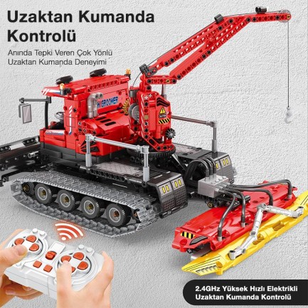 Reobrix Technic 22019 Kar Küreme Aracı (Snow Groomer) Kumanda&Motorlu Yaratıcı Yapı Blok Seti Building Blocks - 1047 Parça - Thumbnail