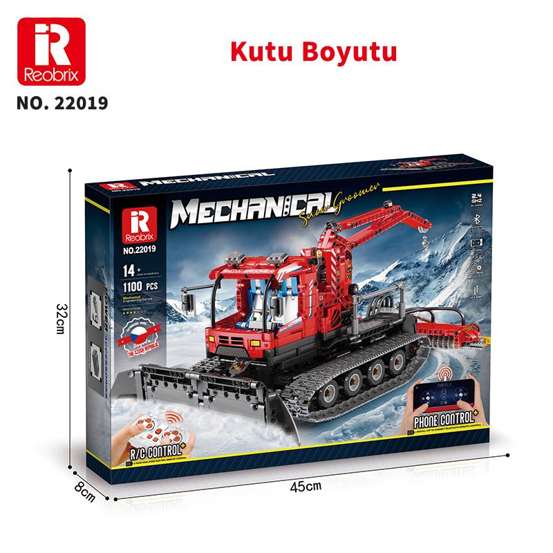 Reobrix Technic 22019 Kar Küreme Aracı (Snow Groomer) Kumanda&Motorlu Yaratıcı Yapı Blok Seti Building Blocks - 1047 Parça
