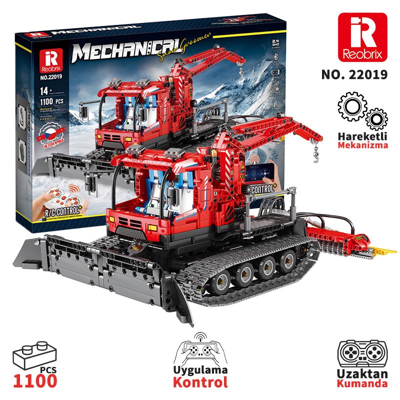 Reobrix Technic 22019 Kar Küreme Aracı (Snow Groomer) Kumanda&Motorlu Yaratıcı Yapı Blok Seti Building Blocks - 1047 Parça
