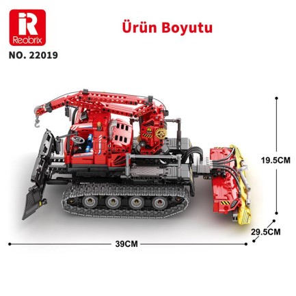 Reobrix Technic 22019 Kar Küreme Aracı (Snow Groomer) Kumanda&Motorlu Yaratıcı Yapı Blok Seti Building Blocks - 1047 Parça - Thumbnail
