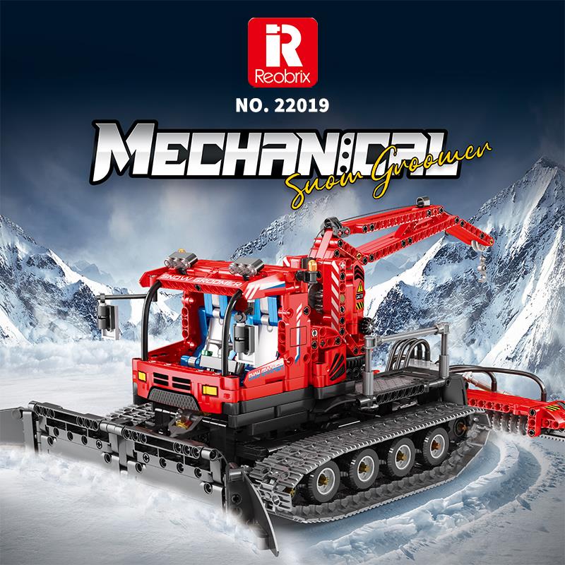 Reobrix Technic 22019 Kar Küreme Aracı (Snow Groomer) Kumanda&Motorlu Yaratıcı Yapı Blok Seti Building Blocks - 1047 Parça
