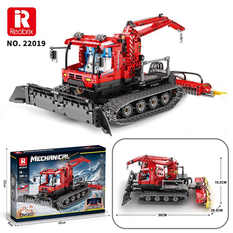 Reobrix Technic 22019 Kar Küreme Aracı (Snow Groomer) Kumanda&Motorlu Yaratıcı Yapı Blok Seti Building Blocks - 1047 Parça
