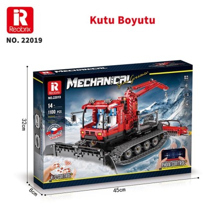 Reobrix Technic 22019 Kar Küreme Aracı (Snow Groomer) Kumanda&Motorlu Yaratıcı Yapı Blok Seti Building Blocks - 1047 Parça - Thumbnail
