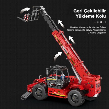 Reobrix Technic 22020 Teleskopik Kollu Forklift (Telescopic Arm Forklift) Kumandalı&Motorlu Yaratıcı Yapı Blok Seti Building Blocks - 2096 Parça - Thumbnail