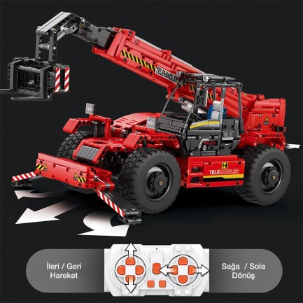 Reobrix Technic 22020 Teleskopik Kollu Forklift (Telescopic Arm Forklift) Kumandalı&Motorlu Yaratıcı Yapı Blok Seti Building Blocks - 2096 Parça - Thumbnail