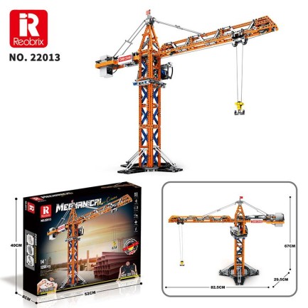 Reobrix Technic 22013 Kule Vinci Kumanda&Motor Yaratıcı Yapı Blok Seti Building Blocks (Tower Crane)- 1176 Parça - Thumbnail