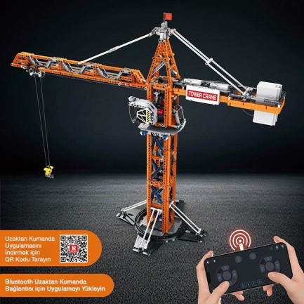 Reobrix Technic 22013 Kule Vinci Kumanda&Motor Yaratıcı Yapı Blok Seti Building Blocks (Tower Crane)- 1176 Parça - Thumbnail