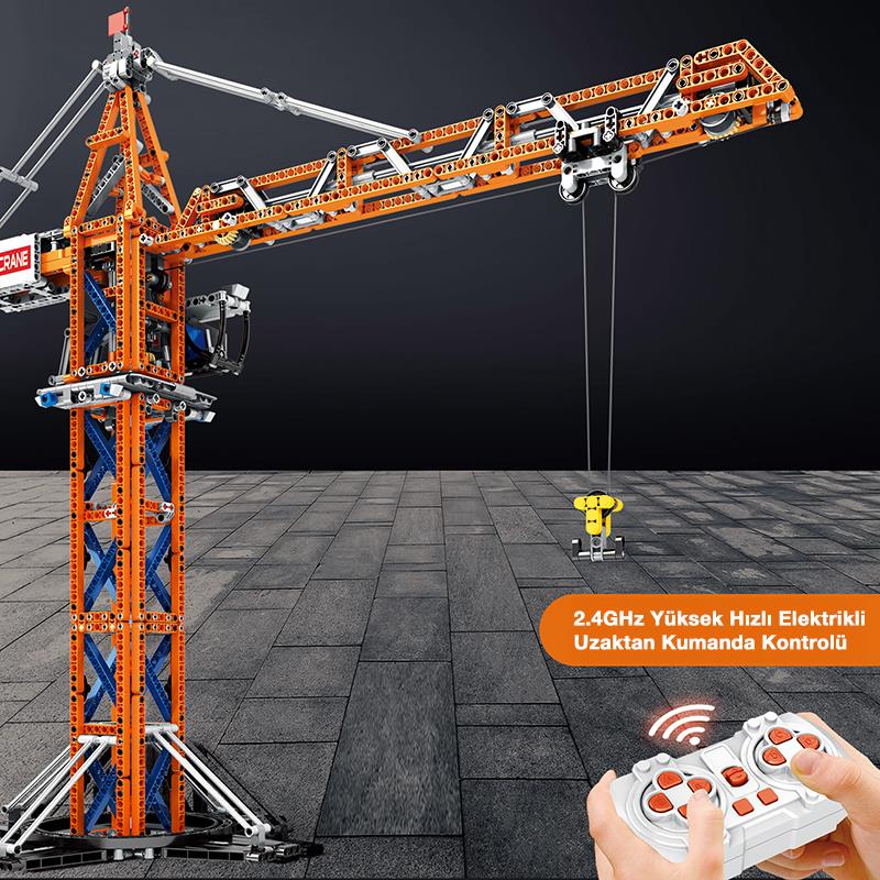 Reobrix Technic 22013 Kule Vinci Kumanda&Motor Yaratıcı Yapı Blok Seti Building Blocks (Tower Crane)- 1176 Parça