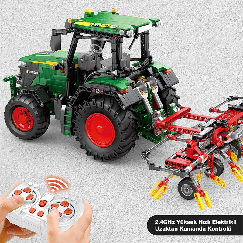 Reobrix Technic 22015 RC Traktör (John Deere 6130 R) Kumanda&Motorlu Yaratıcı Yapı Blok Seti Building Blocks - 1664 Parça