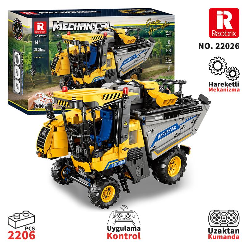 Reobrix Technic 22026 Üzüm Hasat Makinesi (Grape Harvester) Yaratıcı Yapı Blok Seti Building Blocks- 2206 Parça