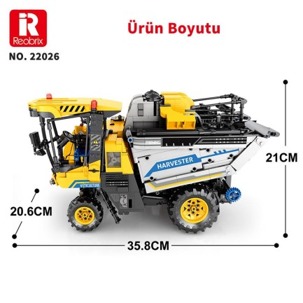 Reobrix Technic 22026 Üzüm Hasat Makinesi (Grape Harvester) Yaratıcı Yapı Blok Seti Building Blocks- 2206 Parça - Thumbnail