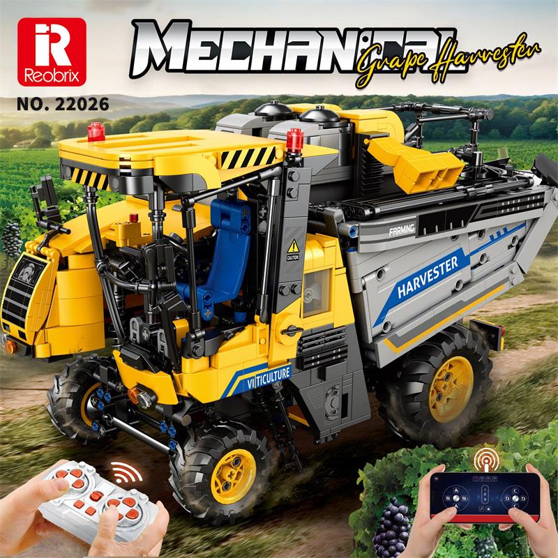 Reobrix Technic 22026 Üzüm Hasat Makinesi (Grape Harvester) Yaratıcı Yapı Blok Seti Building Blocks- 2206 Parça
