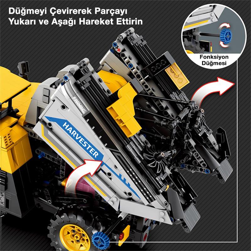 Reobrix Technic 22026 Üzüm Hasat Makinesi (Grape Harvester) Yaratıcı Yapı Blok Seti Building Blocks- 2206 Parça