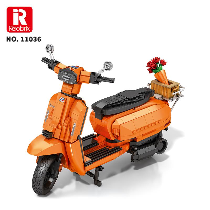 Reobrix Creator 11036 Retro Scooter Lambretta V200 Special Turuncu Yaratıcı Yapı Blok Seti Building Blocks - 1169 Parça
