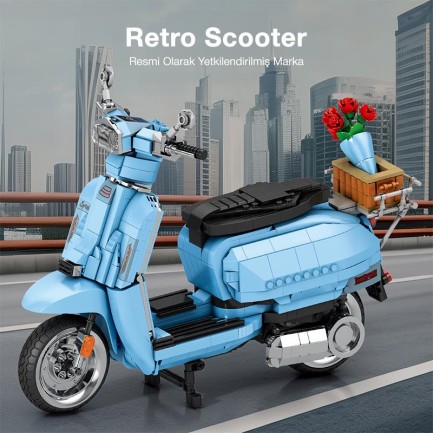 Reobrix Creator 11037 Retro Scooter Lambretta V200 Special Mavi Yaratıcı Yapı Blok Seti Building Blocks - 1169 Parça - Thumbnail