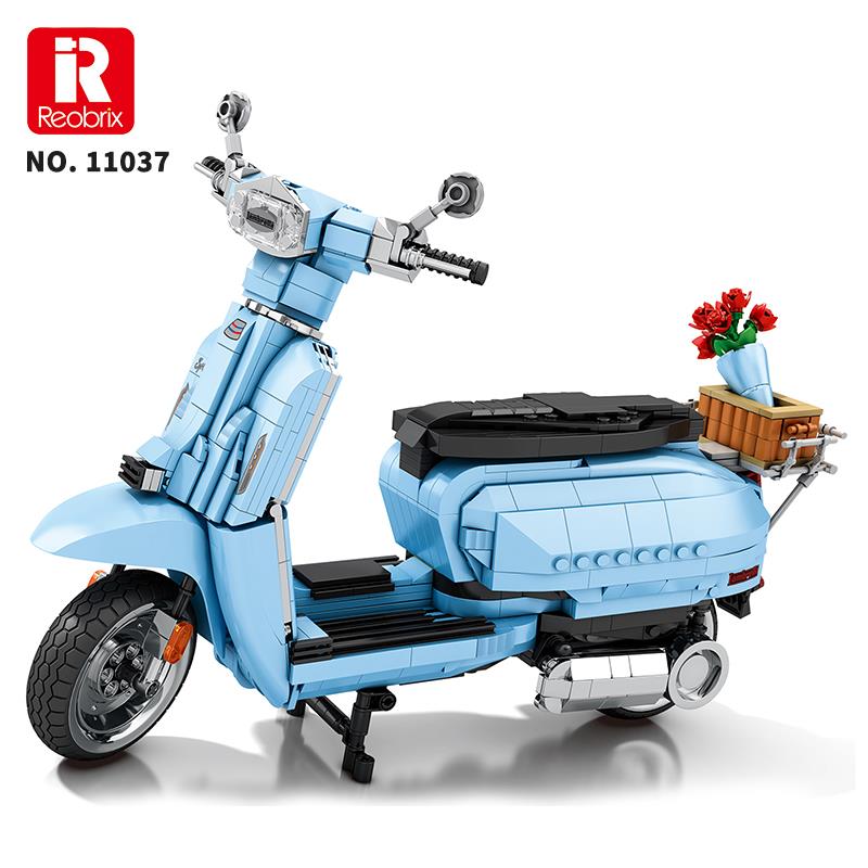 Reobrix Creator 11037 Retro Scooter Lambretta V200 Special Mavi Yaratıcı Yapı Blok Seti Building Blocks - 1169 Parça