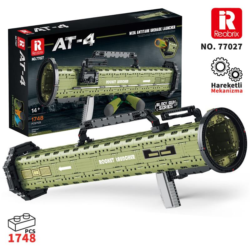 Reobrix 77027 AT-4 M136 Antitank Grenade Launcher Yaratıcı Yapı Blok Seti Building Blocks 1748 Parça