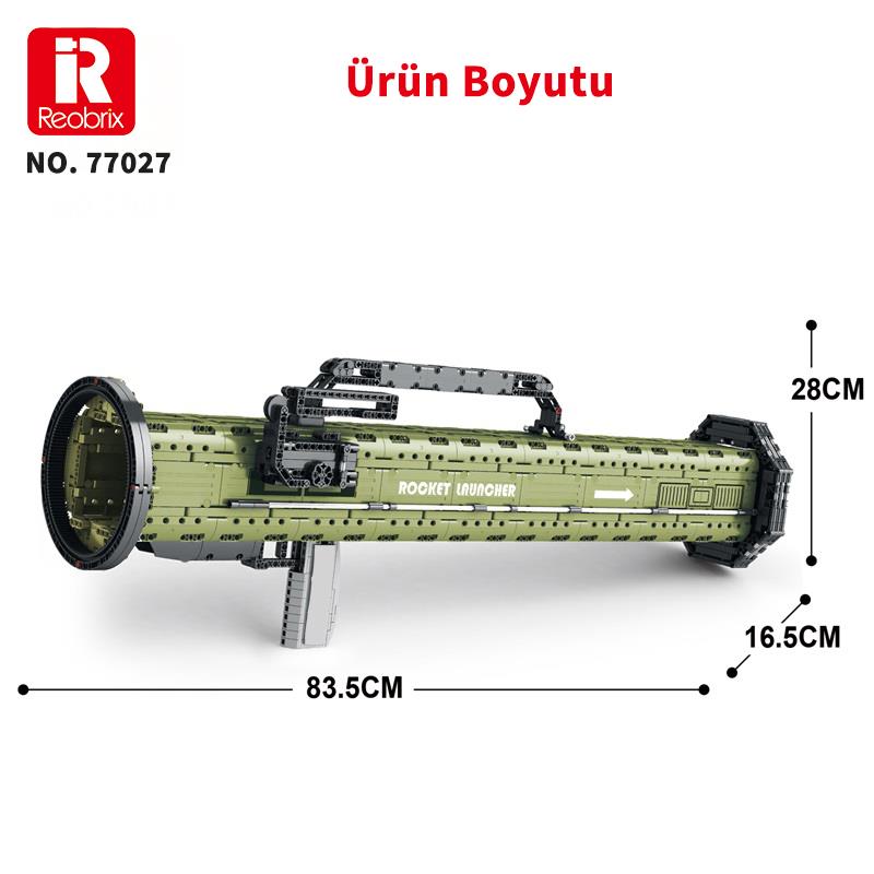 Reobrix 77027 AT-4 M136 Antitank Grenade Launcher Yaratıcı Yapı Blok Seti Building Blocks 1748 Parça