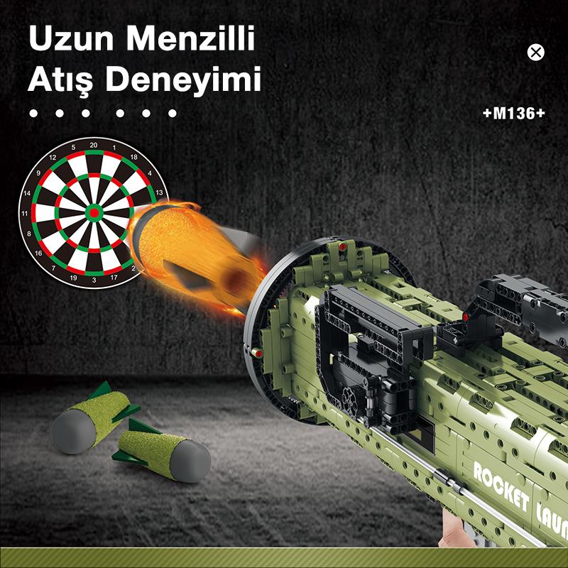 Reobrix 77027 AT-4 M136 Antitank Grenade Launcher Yaratıcı Yapı Blok Seti Building Blocks 1748 Parça
