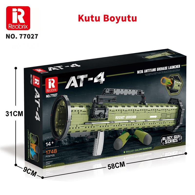 Reobrix 77027 AT-4 M136 Antitank Grenade Launcher Yaratıcı Yapı Blok Seti Building Blocks 1748 Parça