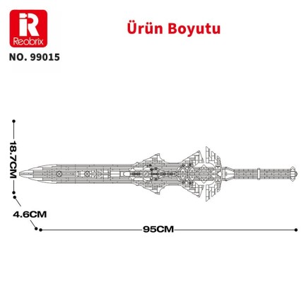 Reobrix 99015 Kraliyet Kılıcı Yaratıcı Yapı Blok Seti Building Blocks (Royal Claymore) - 981 Parça - Thumbnail
