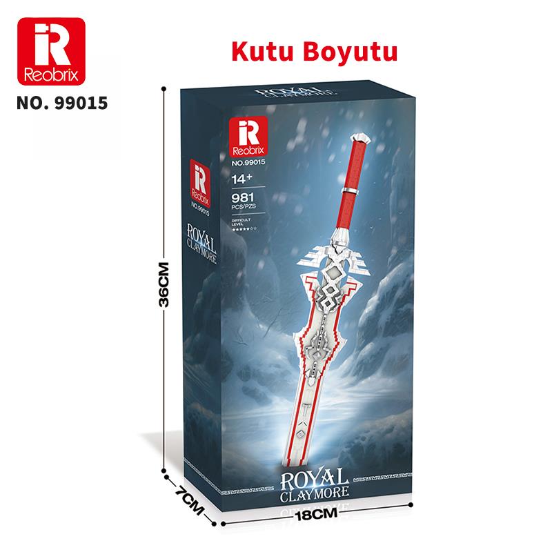 Reobrix 99015 Kraliyet Kılıcı Yaratıcı Yapı Blok Seti Building Blocks (Royal Claymore) - 981 Parça