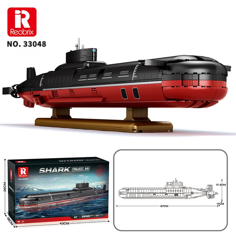Reobrix 33048 Nükleer Denizaltı Yaratıcı Yapı Blok Seti Building Blocks (Shark Project 941)- 2895 Parça