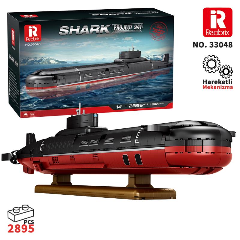 Reobrix 33048 Nükleer Denizaltı Yaratıcı Yapı Blok Seti Building Blocks (Shark Project 941)- 2895 Parça