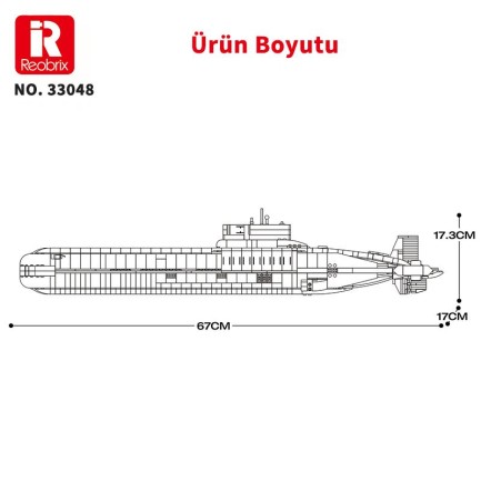 Reobrix 33048 Nükleer Denizaltı Yaratıcı Yapı Blok Seti Building Blocks (Shark Project 941)- 2895 Parça - Thumbnail