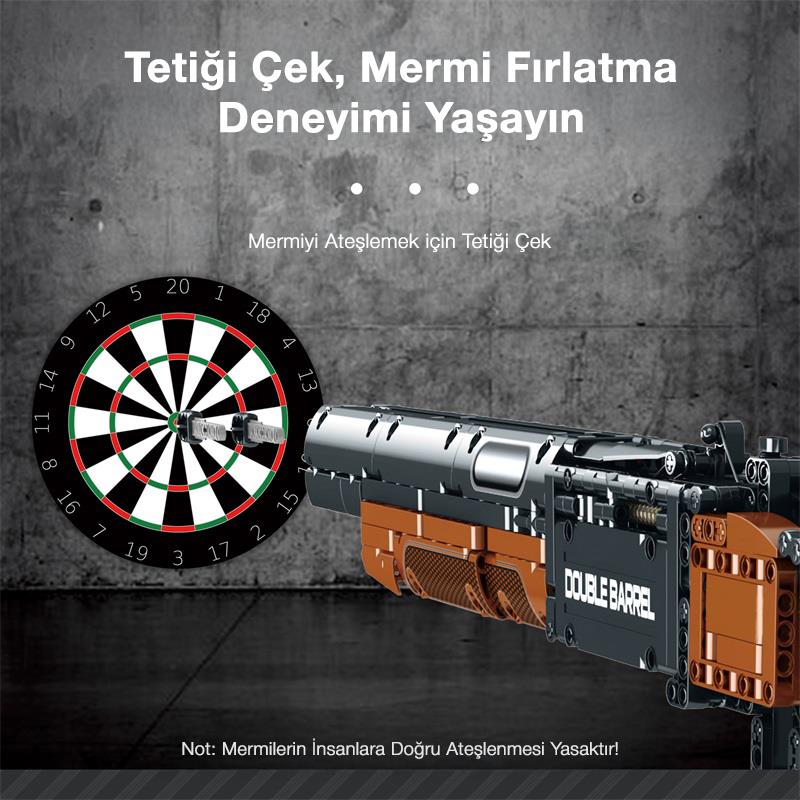 Reobrix 77028 Çift Namlu Av Tüfeği Yaratıcı Yapı Blok Seti Building Blocks (Double-barreled Shotgun) - 1006 Parça