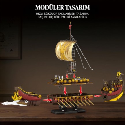 Reobrix Spartan Warship 66104 Brick Yapım Seti - Thumbnail