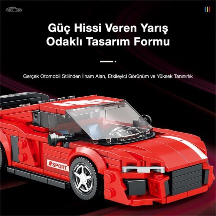 Reobrix Creator 681 Audi R8 Spor Araba Yaratıcı Yapı Blok Seti Building Blocks - 413 Parça - Thumbnail