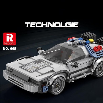 Reobrix Sports Car Back to the Future DeLorean 665 Brick Yapım Seti - Thumbnail
