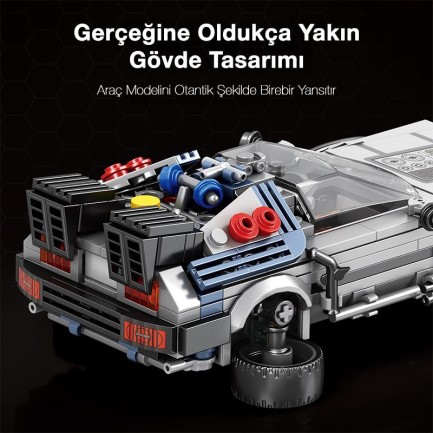 Reobrix Technic 665 Geleceğe Dönüş DeLorean DMC (Back To the Future) Yaratıcı Yapı Blok Seti Building Blocks - 405 Parça - Thumbnail