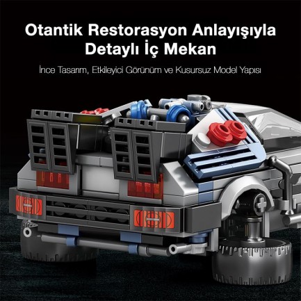 Reobrix Technic 665 Geleceğe Dönüş DeLorean DMC (Back To the Future) Yaratıcı Yapı Blok Seti Building Blocks - 405 Parça - Thumbnail