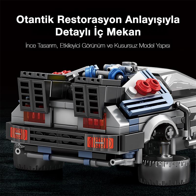 Reobrix Technic 665 Geleceğe Dönüş DeLorean DMC (Back To the Future) Yaratıcı Yapı Blok Seti Building Blocks - 405 Parça