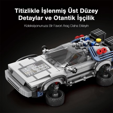 Reobrix Technic 665 Geleceğe Dönüş DeLorean DMC (Back To the Future) Yaratıcı Yapı Blok Seti Building Blocks - 405 Parça - Thumbnail