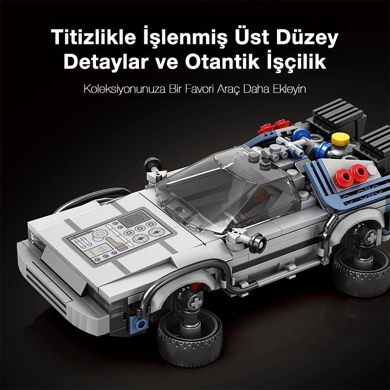Reobrix Technic 665 Geleceğe Dönüş DeLorean DMC (Back To the Future) Yaratıcı Yapı Blok Seti Building Blocks - 405 Parça
