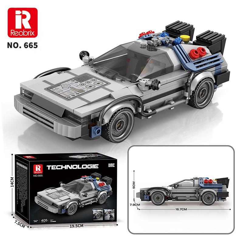 Reobrix Technic 665 Geleceğe Dönüş DeLorean DMC (Back To the Future) Yaratıcı Yapı Blok Seti Building Blocks - 405 Parça