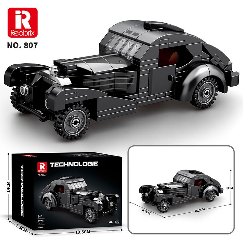 Reobrix Creator 807 Bugatti Type 57SC Atlantic Klasik Araba Yaratıcı Yapı Blok Seti Building Blocks - 278 Parça