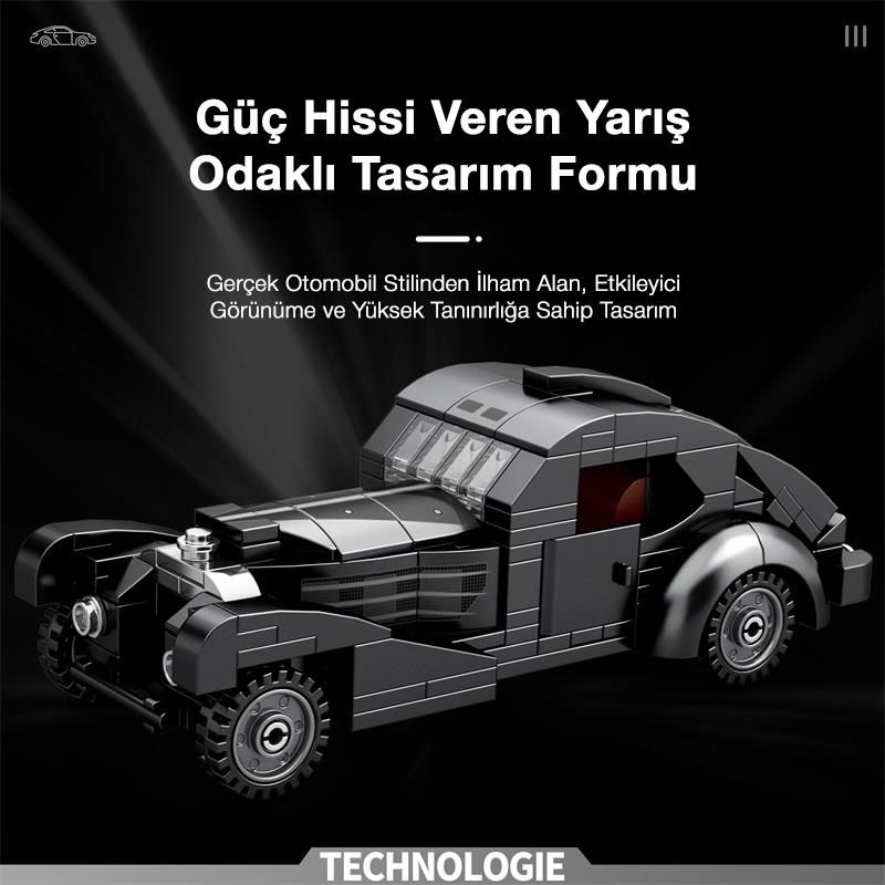Reobrix Creator 807 Bugatti Type 57SC Atlantic Klasik Araba Yaratıcı Yapı Blok Seti Building Blocks - 278 Parça